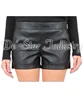 Soft Black Sheep Leather Shorts for Women Fashion