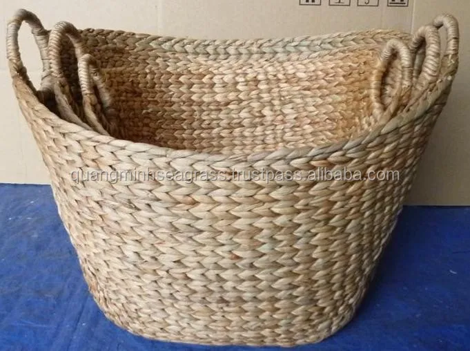 water hyacinth basket, wicker laundry basket, hamper basket
