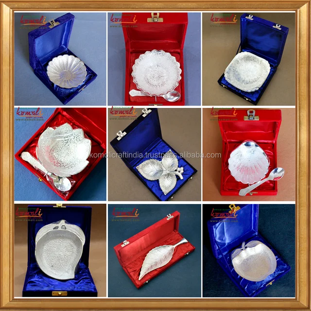 flat silver plated gifts from india as indian wedding return