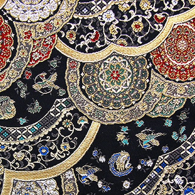 brocade kimono fabric with many colors and design made in japan