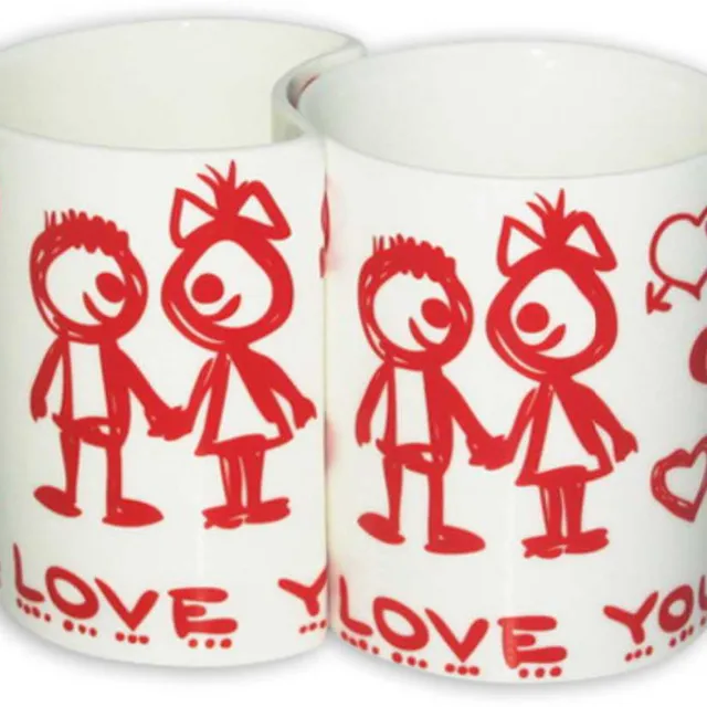 11oz sublimation coated couple lovers mug with heart handle/heat
