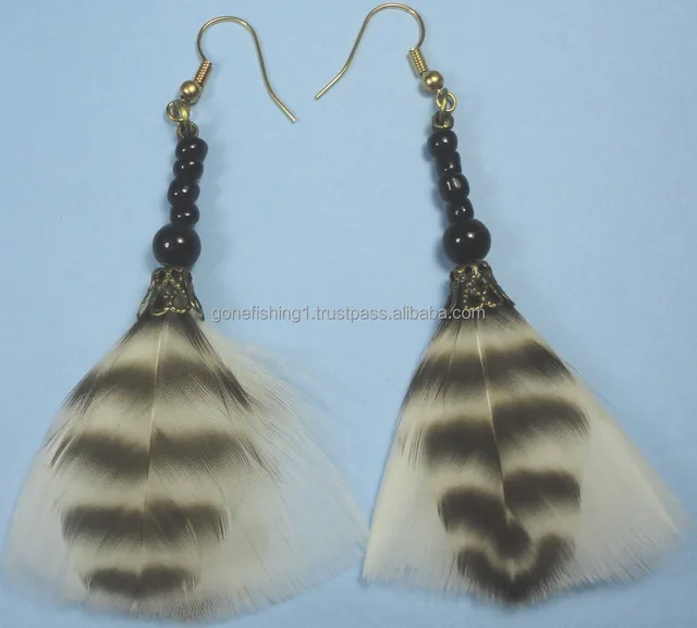 feathered earrings