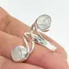 Two gemstone used 925 silver jewelry rainbow moonstone gemstone ring wholesale online manufacture jewelry