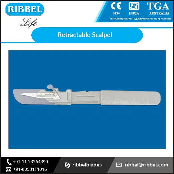 light weight retractable scalpels for hospitals and clinics