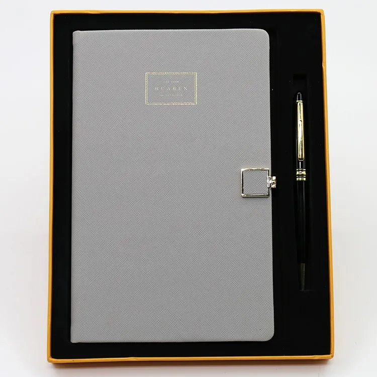 leather pu notebook and pen gift set