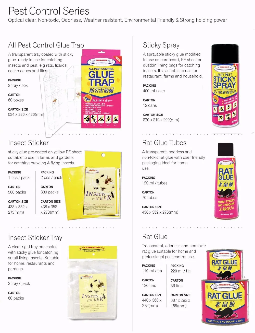 Anti Pest Sticky Spray Insect Killer Spray Glue Gum and Yellow Sticker
