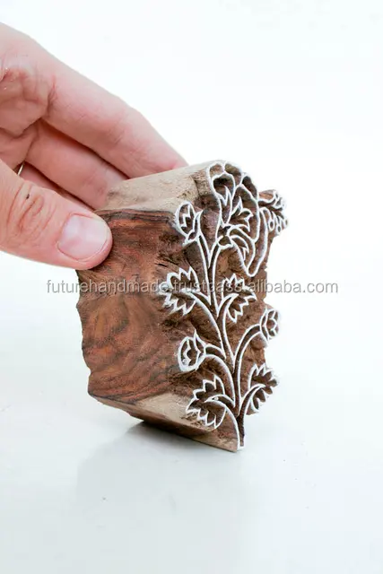 indian leaf stamp wood block art stamps handcrafted stamping