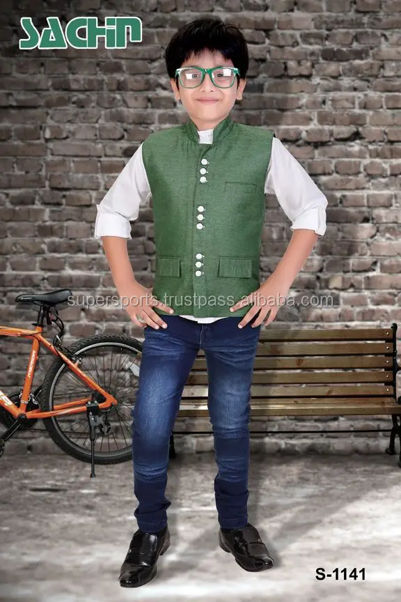 Smart boys jacket and jeans dress set