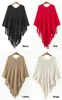 Oblique Stripe Tassels Wraps Cape Sweater Knitwear