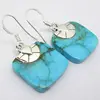 Natural TURQUOISE Gemstone Earrings !! 925 Sterling Silver !! Engagement Jewelry !! Made In India