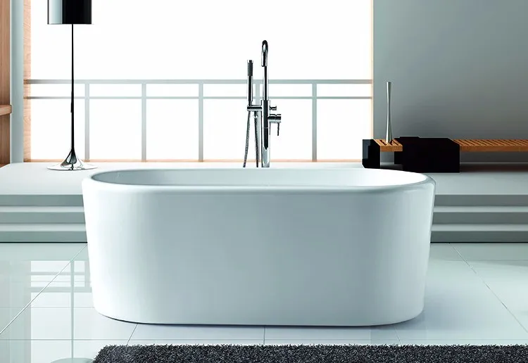 1500*800*600mm Bathroom Freestanding Acrylic Soaking Bathtub White Color round shape designs tubs