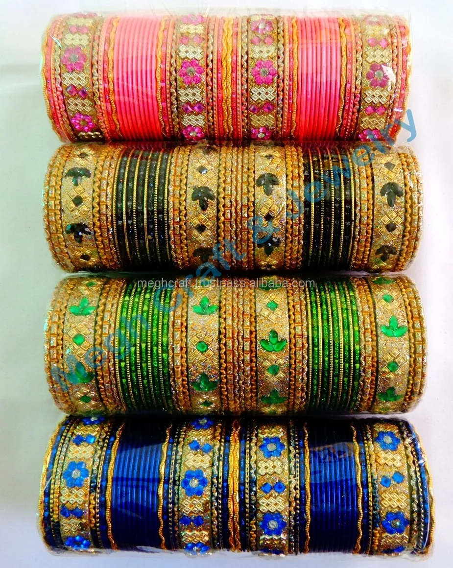 Indian Wedding Bangles Set Metal Bangles Set Indian Artificial Bangles Wholesale Jewelry