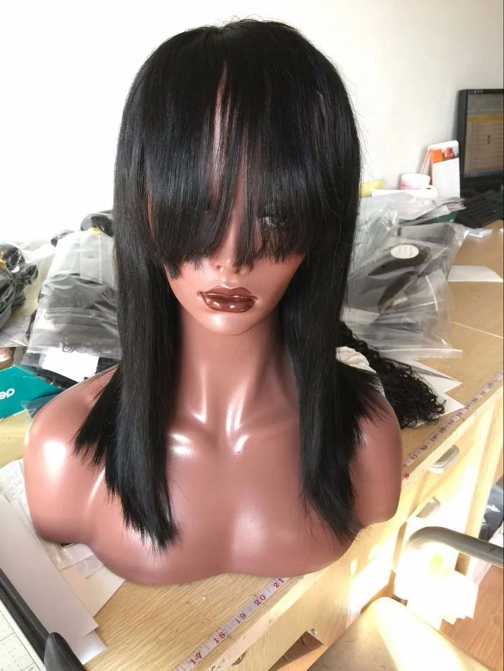 未処理のトップグレード処女シルキーストレート人間の髪フルレースかつら 問屋・仕入れ・卸・卸売り