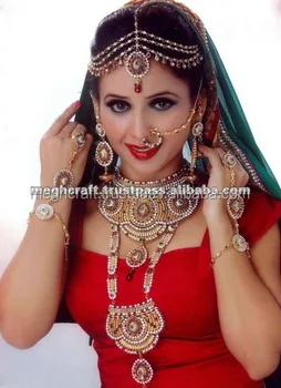 Dulhan Set Wholesale Wholesale Rhine Stone Wedding Jewellery Set