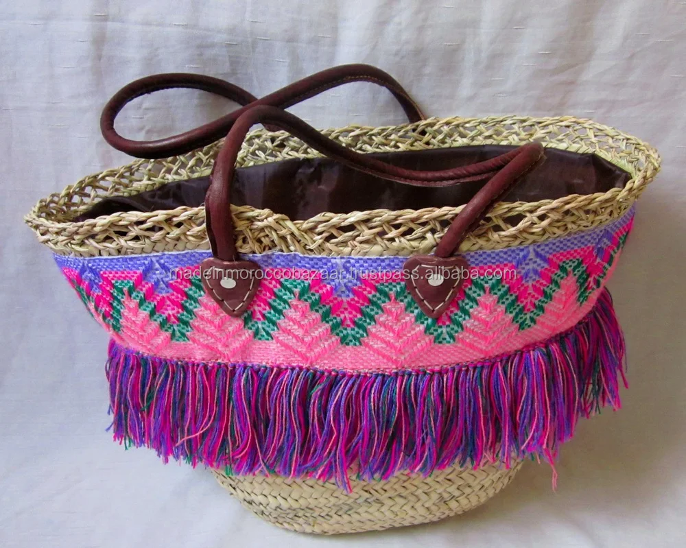 unique moroccan handcrafted shopping beach wicker straw baskets