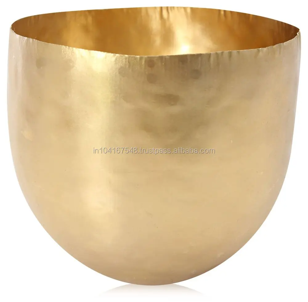 two tone metal bowls with inside gold color and outside