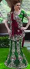 Stylish Elegant Bridal Lehenga Dress Beautiful Designer Mermaid Style Indian Wedding Gown Lehnga Green & Maroon Red Bridal Gown