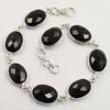 BLACK ONYX bracelet 925 Sterling Silver Gemstones Simple design bezal bracelet 6 to 8 inches customise option