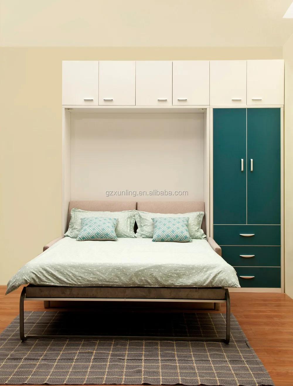 Platzsparend doppel murphy wand bett mit front sofa und ... Rundes bett