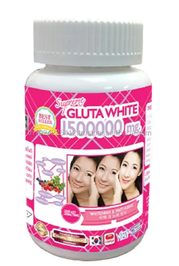 العليا غلوتا الأبيض 1500000 ملغ. تبييض ومكافحة الشيخوخة فيتامين C Q1 (30 كبسولة)