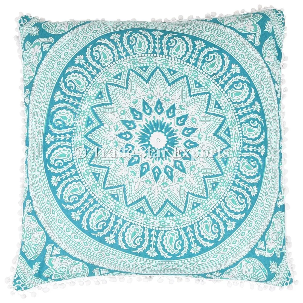Large Mandala Euro Sham Cushion Cover 26x26 Decorative Square