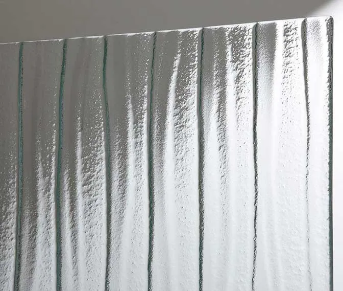 corrugated glass, slumping textured glass panel, View textured glass