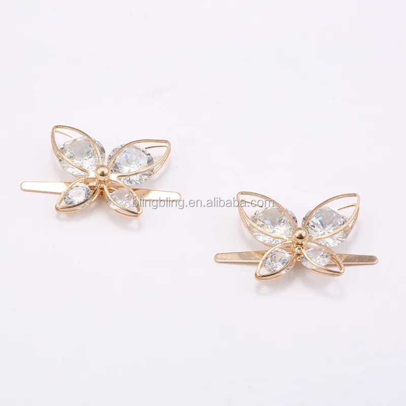 Fashion New Arrival Shining Rhinestone Decorative Shoe Bows And