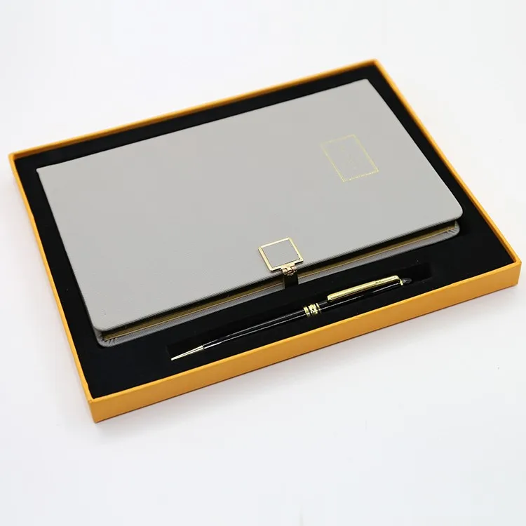 leather pu notebook and pen gift set