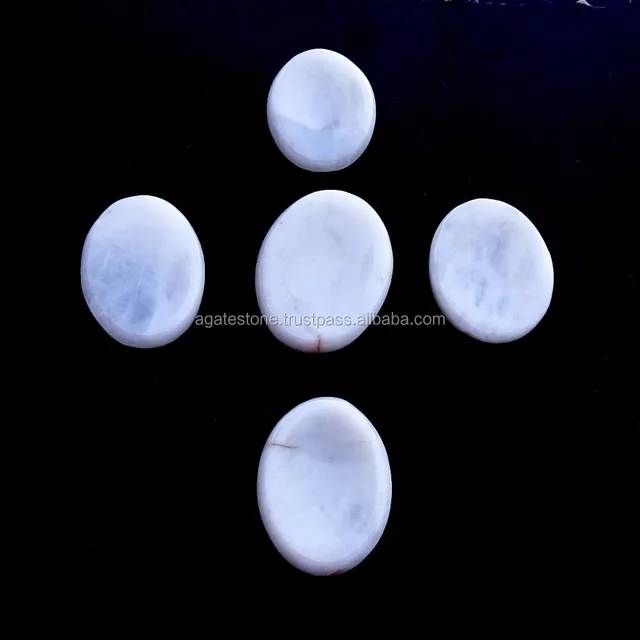 white agate worry stone with thumb indentation : wholesale worry