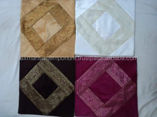 silk cushion covers with velvet work