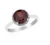 Halo Style 0.12 Tcw SI2 Clarity Real Natural White Round Cut Diamonds 18Kt Gold Center Red Ruby Beautiful Ring at Factory Price
