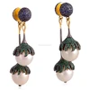 18k Gold Silver 925 Designer Emerald Sapphire Pearl Tunnel Earring Pearl Jewelry