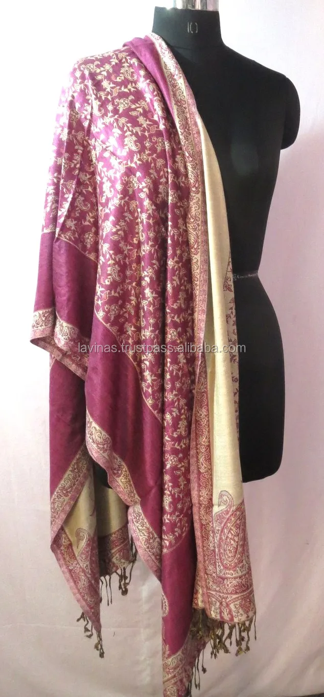 Indian Handmade Girls Shawl Designer Kashmiri Pashmina Scarf Wrap Girls Hijab Neck Wrap Women Scarves Wholesale Cashmiri Stole