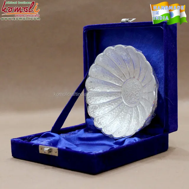 flat silver plated gifts from india as indian wedding return