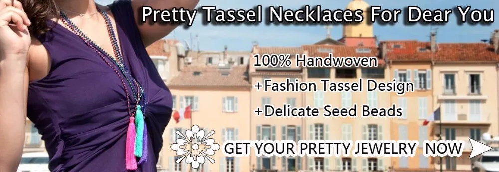 Handmade Jewelry Latest Design Tassel Bead Necklace with Multiple Colors
