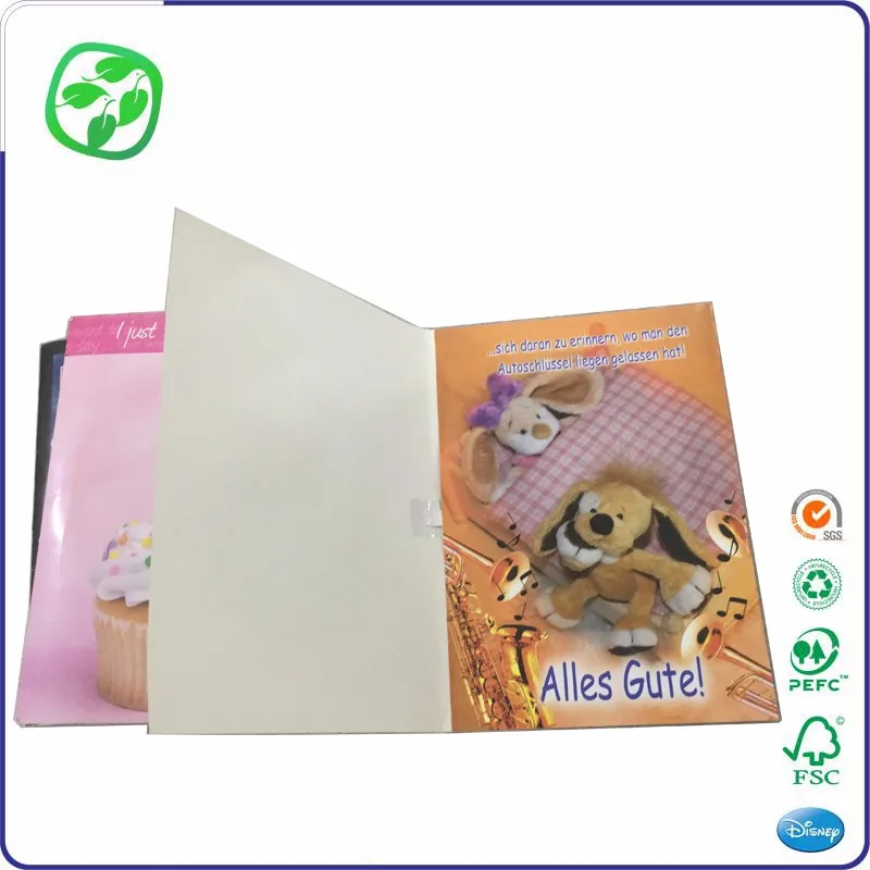 children printing customized card music gift, retail music card