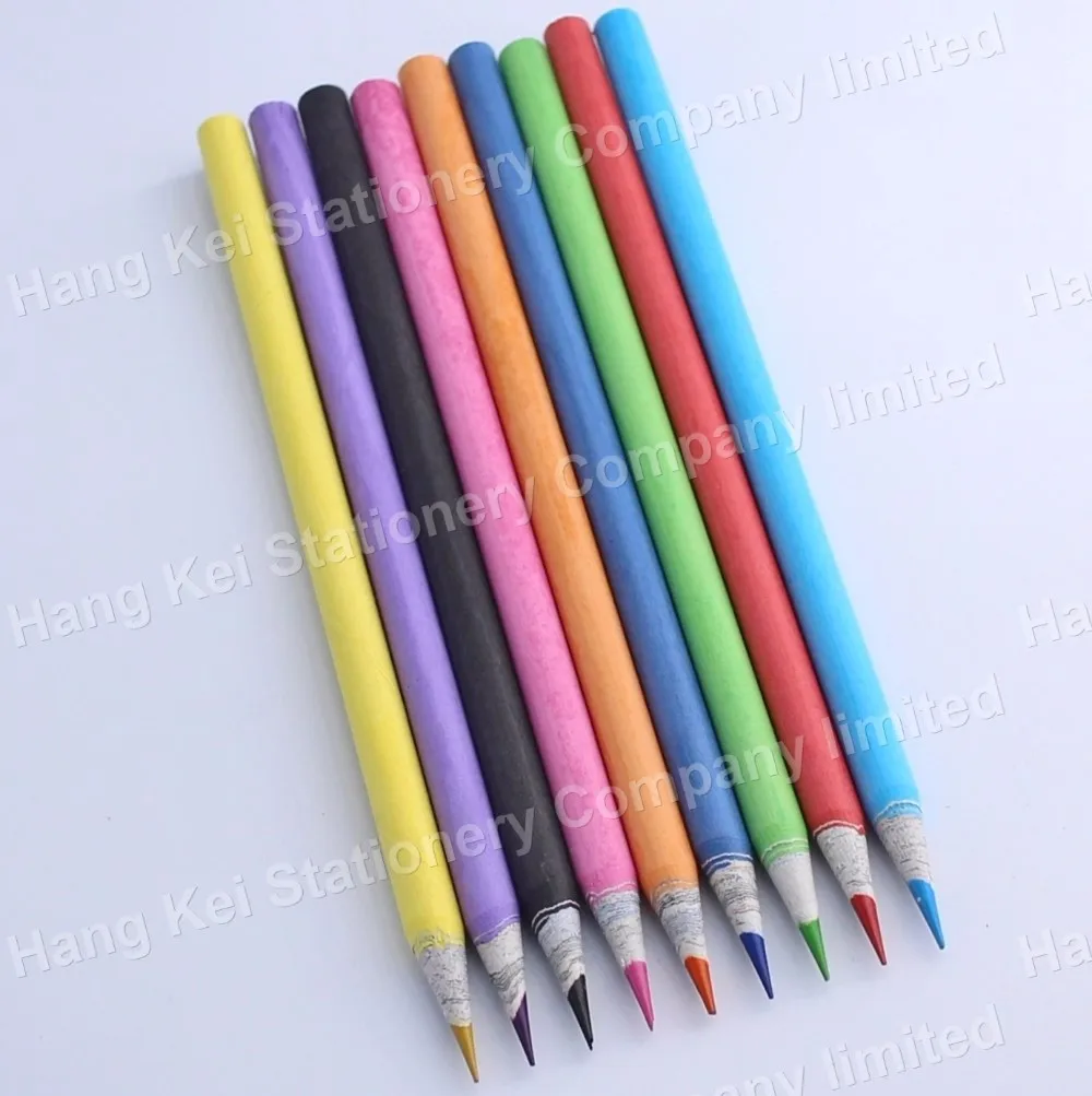 Eco-friendly school standard dipped color paper pencil set