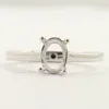 925 Sterling Silver Semi-Mount Engagement Ring 6x8mm Oval Prong Setting All Size