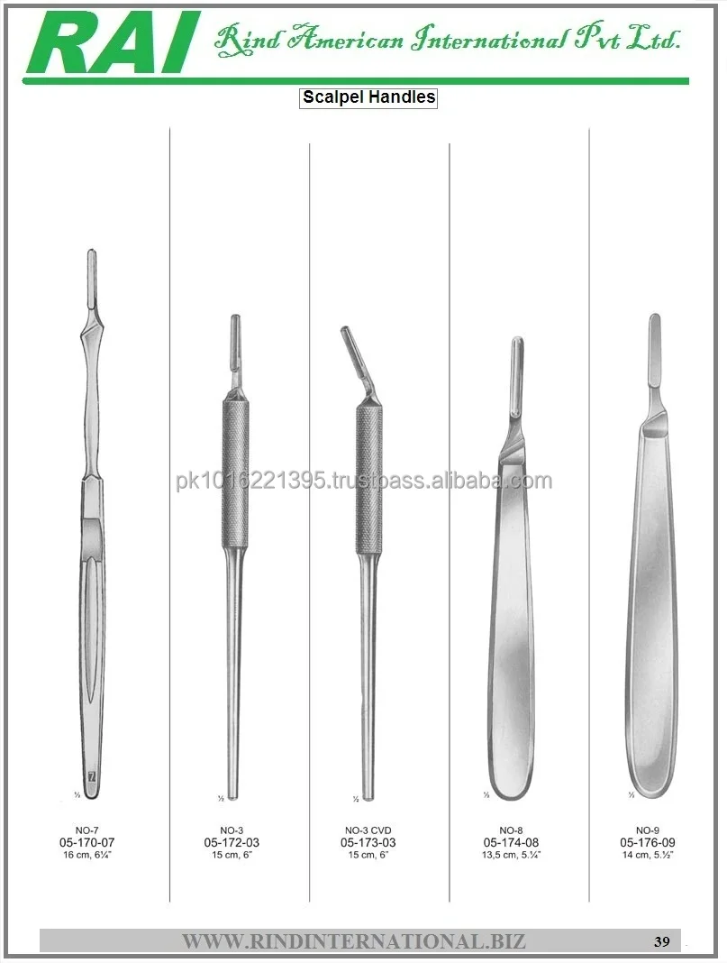 scalpel handle sizes