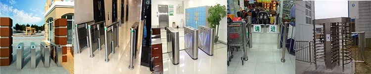 Intelligent Flap Turnstile with RFID Interface 304 Grade Stainless Steel IP54 Protection for 30-40 Persons per Minute