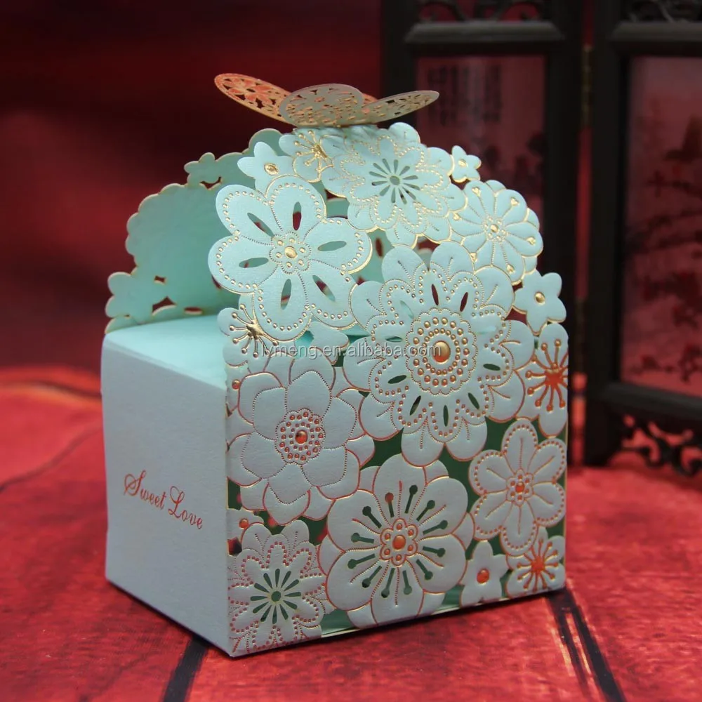 beautiful laser cut wedding gift butterfly paper candy box gift