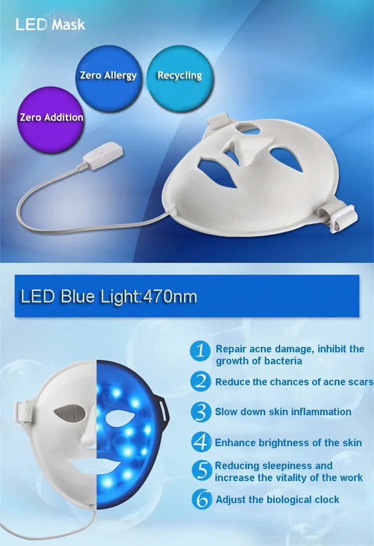 Beauty 3D Vibration Photon LED Facial Mask/Magic Skin Rejuvenation Led Mask pass CE & EMC & LVD