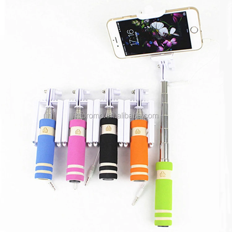 Mini Foldable Cable Selfie Stick Wired Selfie Stick