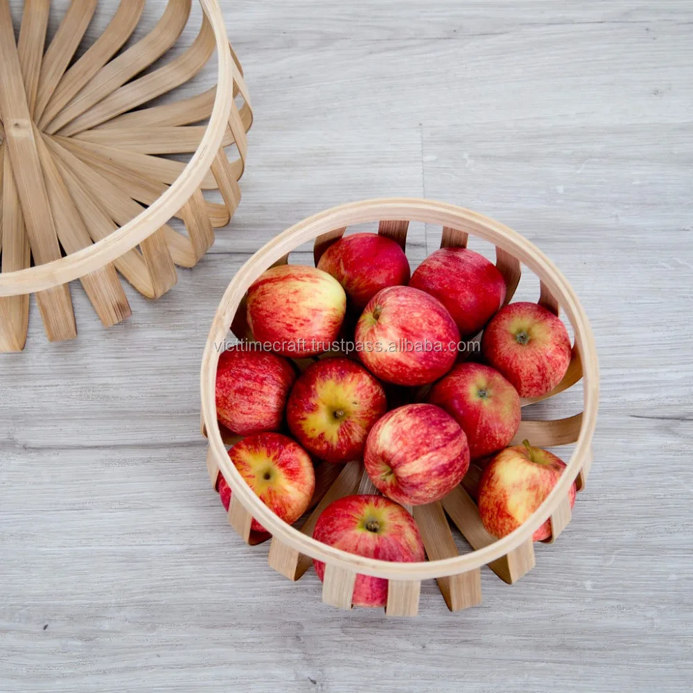 100% natural bamboo basket, round fruit bamboo basket, handmade