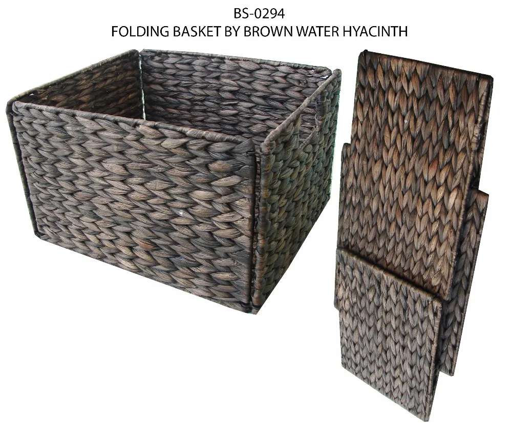 folding basket by brown water hyacinth