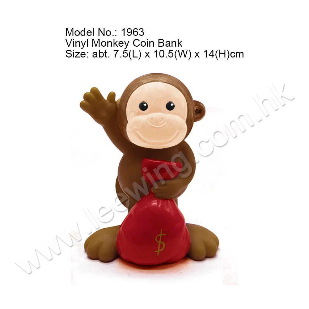 vinyl mini plastic toy monkey money saving box animal shape coin