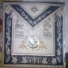 masonic mason master MM dark blue apron silver gold hand made embroidery bullion wire work