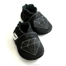 soft sole baby shoes Leather chaussons Krabbelschuhe Diamond Black 2 3 years ebooba