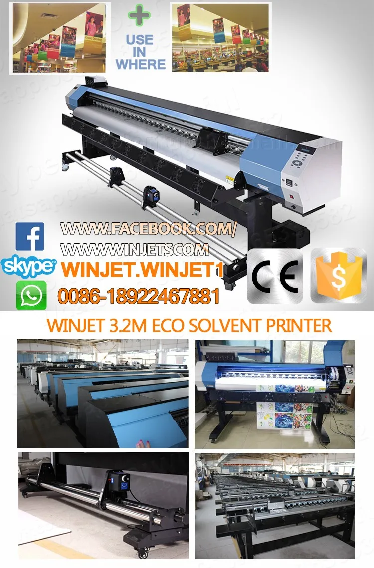 printing machine eco solvent printer W3200D for digital printing machine