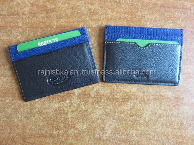 hot sale personalized leather mens business card holder wallets